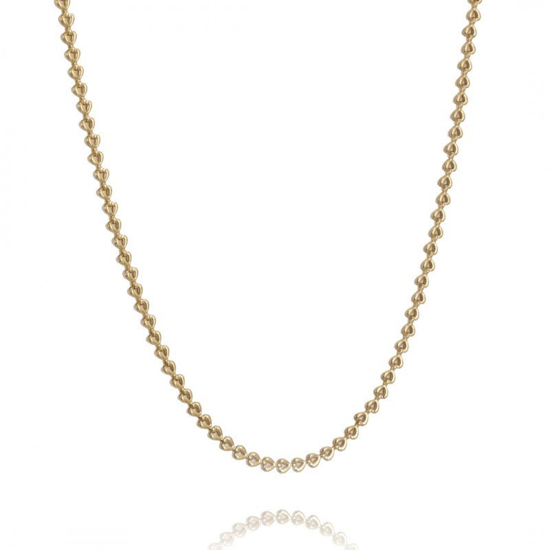 Collier en acier inoxydable plaqué or 14K