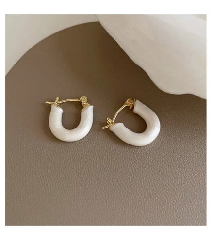 Gold-plated stainless steel earrings White boho