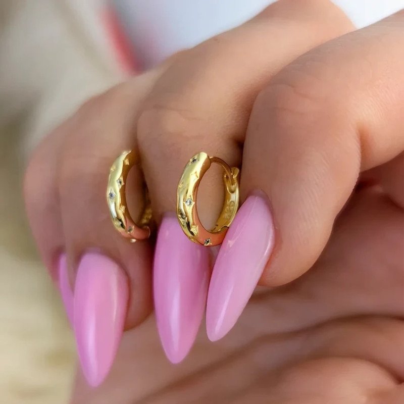 Ohrringe 'Stars' mit Zirkonia, Vergoldet mit 14k Gold Ohrringe 'Stars' mit Zirkonia, Vergoldet mit 14k Gold