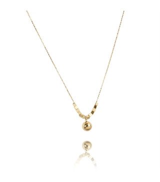 Halskette 'Lindo' mit Geometrischen Anhängern, Vergoldet mit 14k Gold