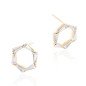 Kolczyki 'Crystal Rhombus' z kryształami, pozłacane 14k złotem