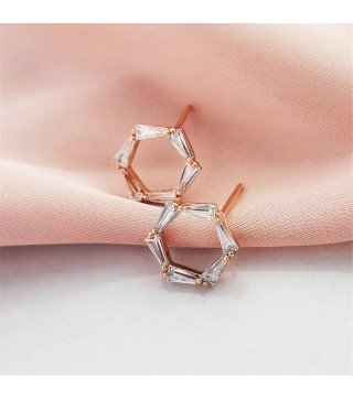 Ohrringe 'Crystal Rhombus' mit Kristallen, Vergoldet mit 14k Gold