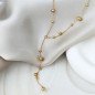 Gold Stainless Steel Necklace with Falling Drops Gold Stainless Steel Necklace with Falling Drops