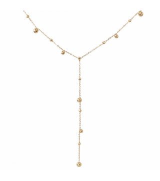 Gold Stainless Steel Necklace with Falling Drops