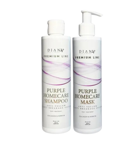 Premium Line Purple Homecare Set – Shampoo en masker voor blond haar met paars pigment 250ml + 250ml