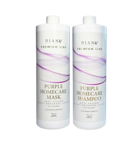 Premium Line Purple Homecare Set – Shampoo en masker voor blond haar met paars pigment 1000ml + 1000ml