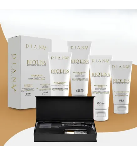 Bioliss – Professionele Set: Bioplastie 250 g + Shampoo 250 ml + Masker 250 ml + Thermische Stijltang