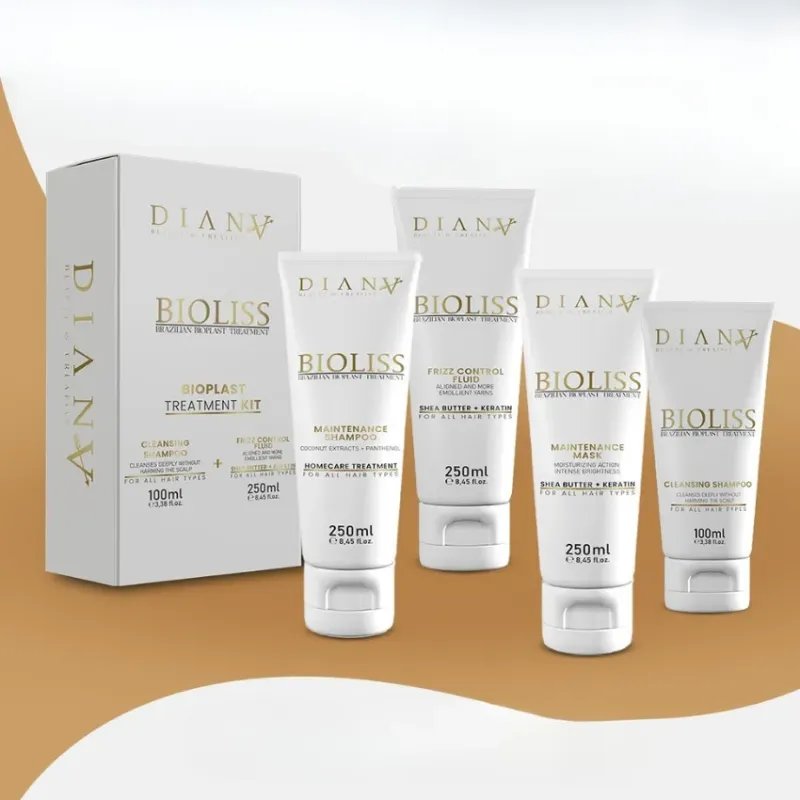 Bioliss – Professionele Set: Bioplastie 250 g + Reinigende Shampoo 100 ml + Shampoo 250 ml + Masker 250 ml