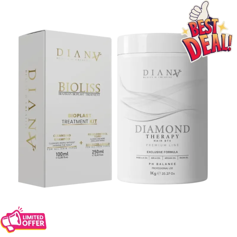 Professionele Set: Bioplastie 250 g + Reinigende Shampoo 100 ml + Diamond Haarbotox 1000 g
