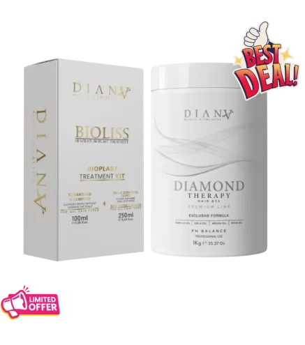 Professionele Set: Bioplastie 250 g + Reinigende Shampoo 100 ml + Diamond Haarbotox 1000 g