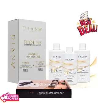 Professionele Set: Bioplastie 250 g + Reinigende Shampoo 100 ml + Pro Repair Complex + Thermische Stijltang