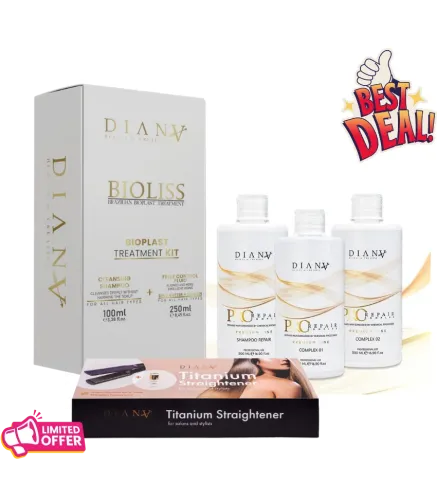 Professionele Set: Bioplastie 250 g + Reinigende Shampoo 100 ml + Pro Repair Complex + Thermische Stijltang