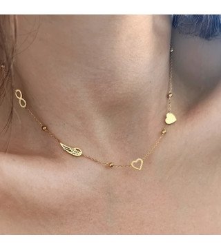 Naszyjnik ze stali szlachetnej "INFINITY WING HEARTS"