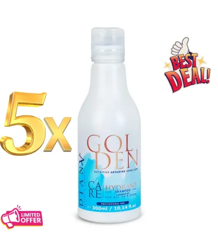 5 x Golden Professional Blue Shampooing 250 ml – Blonds lissés, 1 OFFERT