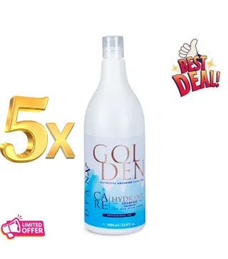 5 x Golden Professional Blue Shampoo 1000 ml – Post-Smoothing for Blondes, 1 FREE