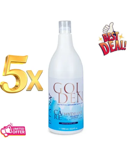 5 x Golden Professional Blue Shampoo 1000 ml – Post-Smoothing for Blondes, 1 FREE