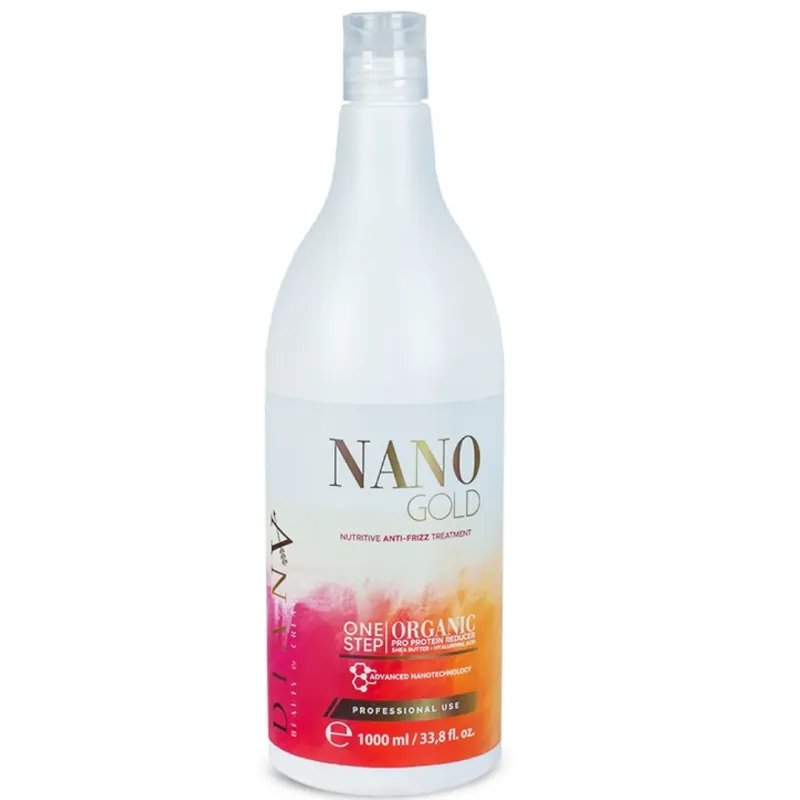 Nanoplastia NanoGold 1000ml – Traitement brésilien et organique de lissage permanent et de régénération capillaire