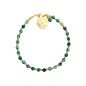 Bracelet 'Bottle' with Green Stones, Gold Plated with 14k Gold Bracelet 'Bottle' with Green Stones, Gold Plated with 14k Gold