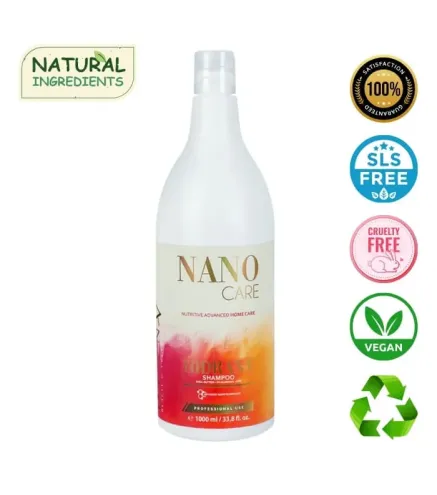 Shampooing NanoGold après nanoplastie 1000 g – Soin brésilien pour lisser, hydrater et protéger les cheveux