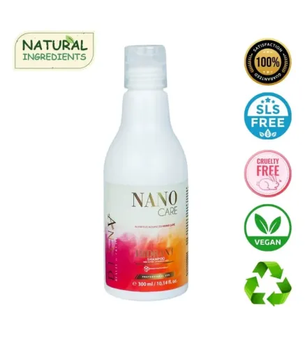 Shampooing NanoGold après nanoplastie 300 g – Soin brésilien pour lisser, hydrater et protéger les cheveux