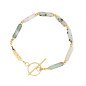 Bracelet 'Veer' avec Pierres Ovales, Plaqué Or 14k