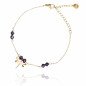 Bracelet 'Libelle Violet' avec Pierres Noires, Plaqué Or 14k Bracelet 'Libelle Violet' avec Pierres Noires, Plaqué Or 14k