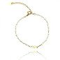 Stainless steel bracelet with white pearls and feather