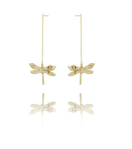 Earrings 'Dragonfly' Gold Plated with 14k Gold