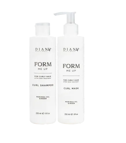 Form Me Up Curl Care – Zestaw do włosów kręconych i falowanych: Szampon 250ml + Maska 250ml | Diana Beauty & Creative