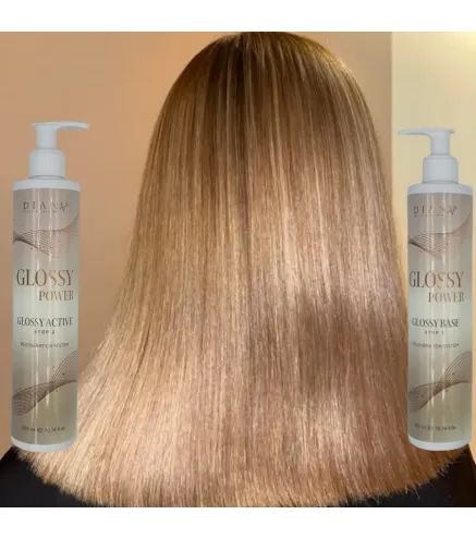 Glossy Power – Profesjonalna kuracja do blasku i regeneracji włosów: GlossyBase 300ml + GlossyActive 300ml