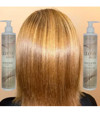 Glossy Power – Profesjonalna kuracja do blasku i regeneracji włosów: GlossyBase 300ml + GlossyActive 300ml