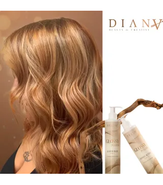 Glossy Power – Traitement Professionnel Brillance & Réparation : GlossyBase 300ml + GlossyActive 300ml | Diana Beauty & Creative