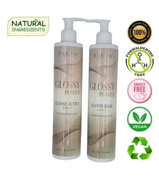 Glossy Power – Traitement Professionnel Brillance & Réparation : GlossyBase 300ml + GlossyActive 300ml | Diana Beauty & Creative