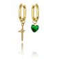 Earrings 'Star with Heart' Gold Plated with 14k Gold