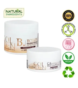 Golden HaarBotox – Traitement professionnel cheveux secs et bouclés 500g + 300g | Diana Beauty & Creative