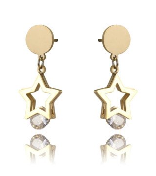 Earrings 'Stars' Gold Plated with 14k Gold