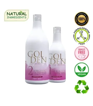 Golden Professional – Organiczne prostowanie i regeneracja włosów 1000 ml + szampon oczyszczający 500 ml