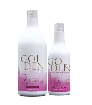 Golden Professional – Organische Haarglättung & Haarreparatur 1000 ml + Vorbehandlungsshampoo 500 ml | Diana Beauty & Creative