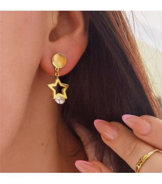 Boucles d'oreilles 'Stars' Plaqué Or 14k