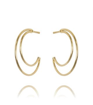 Boucles d'oreilles 'Rueda Doble' Plaqué Or 14k