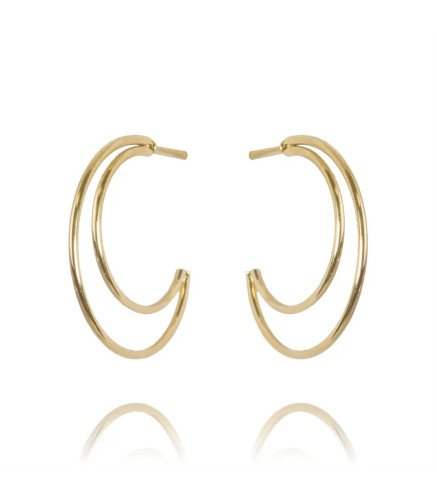 Earrings 'Rueda Doble' Gold Plated with 14k Gold