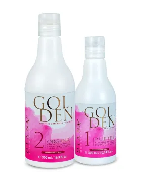 Golden Professional – Organiczne prostowanie i regeneracja włosów 500 ml + szampon oczyszczający 300 ml