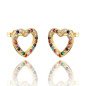 Boucles d'oreilles 'Rainbow Hearts' avec Pierres Colorées Boucles d'oreilles 'Rainbow Hearts' avec Pierres Colorées