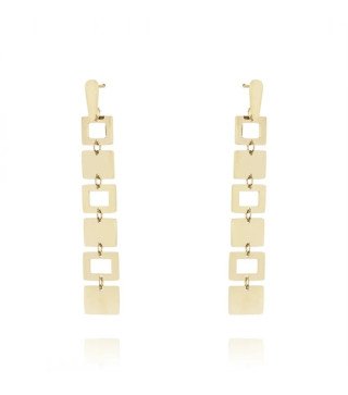 Boucles d'oreilles 'Cuadrí' Plaqué Or 14k