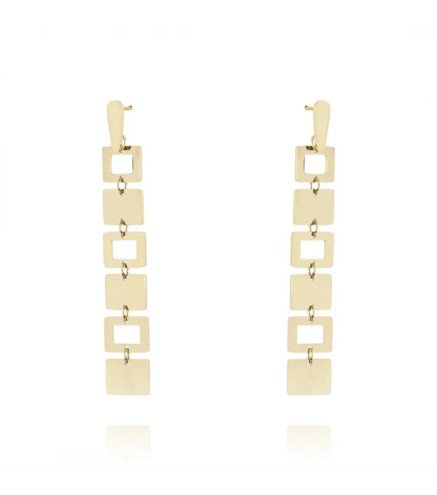 Boucles d'oreilles 'Cuadrí' Plaqué Or 14k