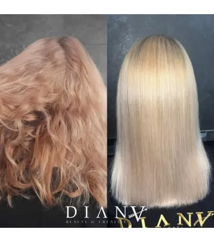 Golden Protein Blue – Organische Protein-Haarglättung für blondes Haar 500ml + Reinigungsshampoo 300ml