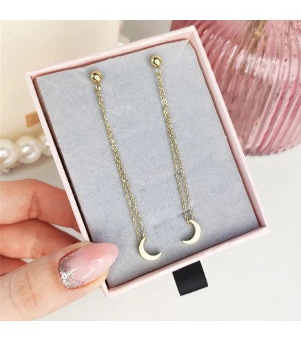 Boucles d'oreilles 'Moon Swing' Plaqué Or 14k