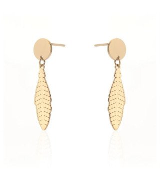 Earrings 'Listjes' Gold Plated with 14k Gold