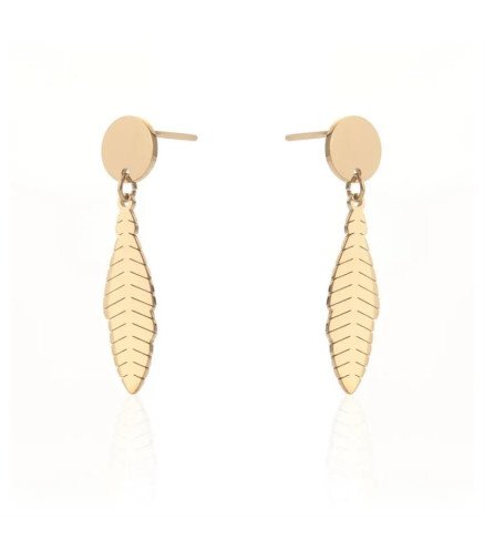 Earrings 'Listjes' Gold Plated with 14k Gold