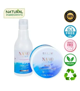 NanoBlue – Verzorgingsset voor blond haar na nanoplastie: Shampoo 300ml + Masker 300g | Diana Beauty & Creative